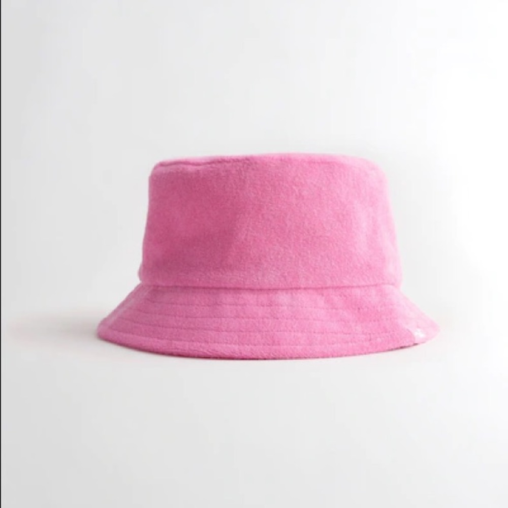 pink terry bucket hat